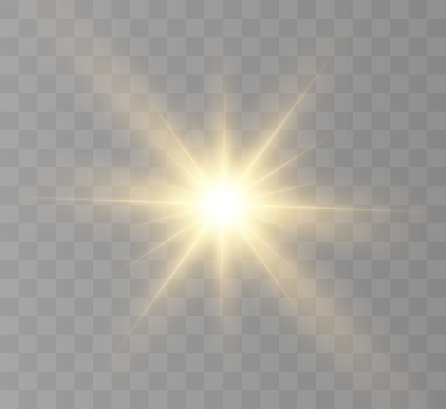 Bright star, bright sun, light effect.