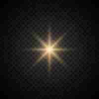 Vector bright star burst with sparkles. transparent shining sun.