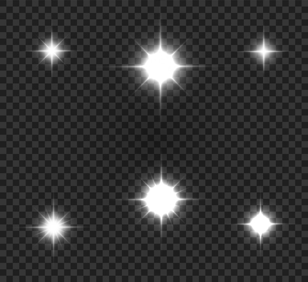 Illustrazione stella luminosa. bellissimi raggi su uno sfondo trasparente