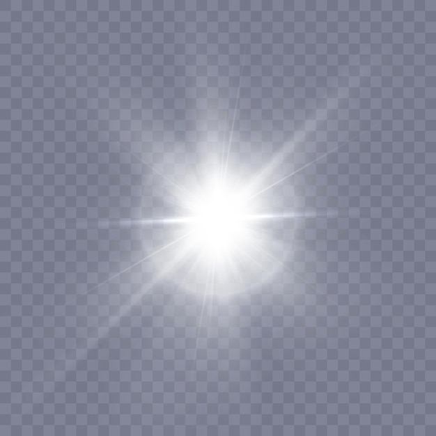 Vettore effetto di luce stellare luminosa luce bianca luminosa vettoriale sole per progettazione e illustrazione vettore