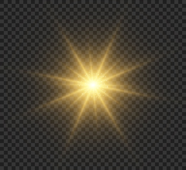 Bright star, light effect. 