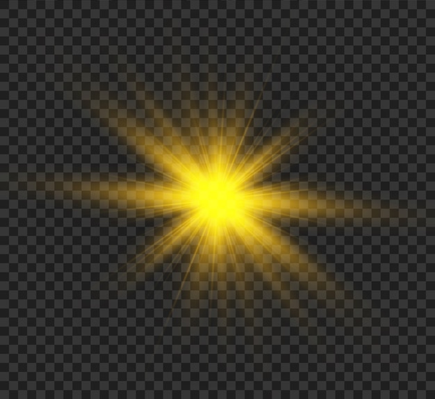 Bright star, light effect. 