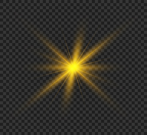 Bright star, light effect. 