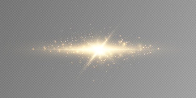 明るい星金色光の効果明るい粒子太陽爆発