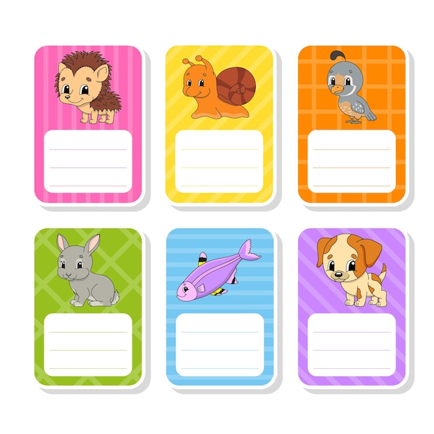 Bright stickers Rectangular label Color vector isolated illustration