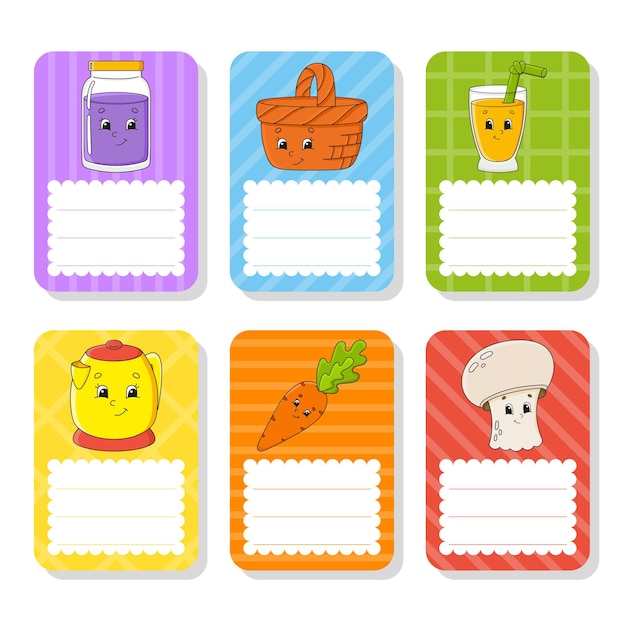 Bright stickers rectangular label color vector isolated illustration