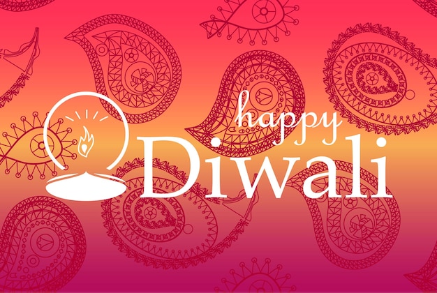 Vector bright stylish colorful happy diwali celebration banner with fire vector