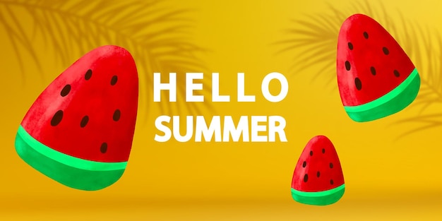 Bright summer banner background vector illustration