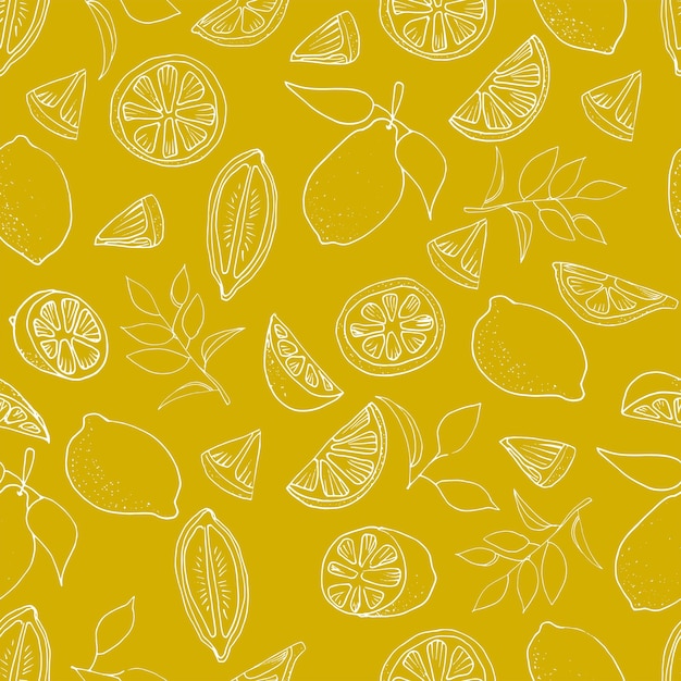 Bright summer seamless doodle pattern with cute limes sketch Hand drawn trendy background design background greeting cards invitations fabric textiles packaging and wallpaper