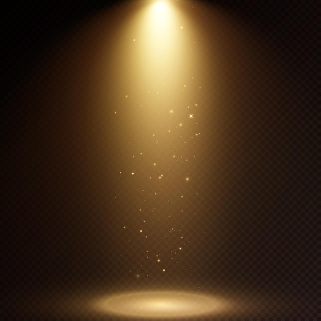 Bright sun shines with warm rays vector illustration glow gold star on a transparent background