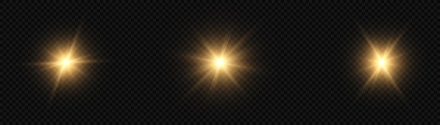 透明な背景のベクトルグラディエントに輝くハイライトを持つ明るい太陽