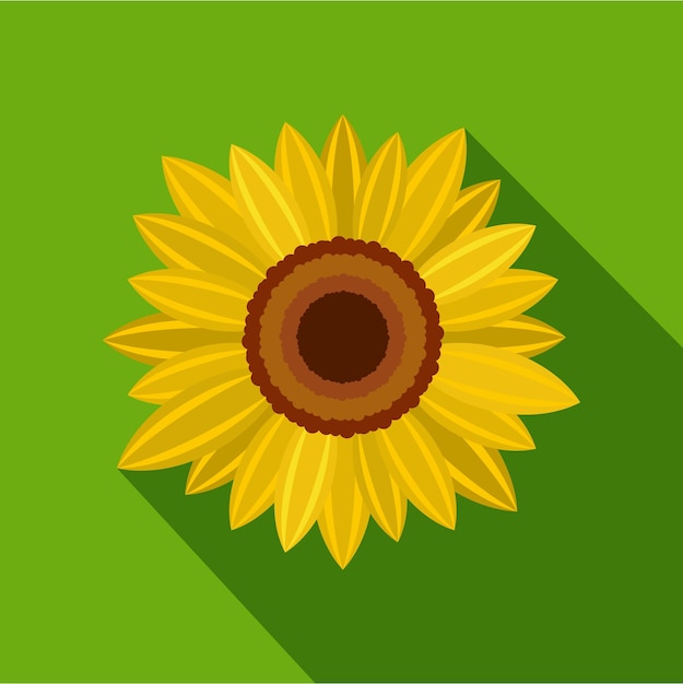 Bright sunflower icon flat illustration of bright sunflower vector icon for web