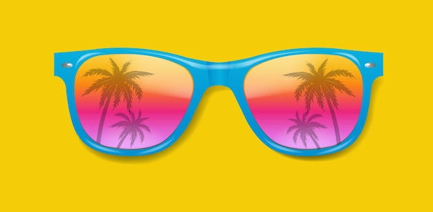 Bright sunglasses with yellow background