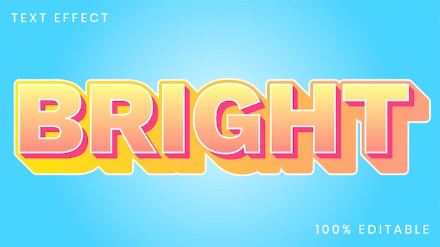 Bright text effect style template