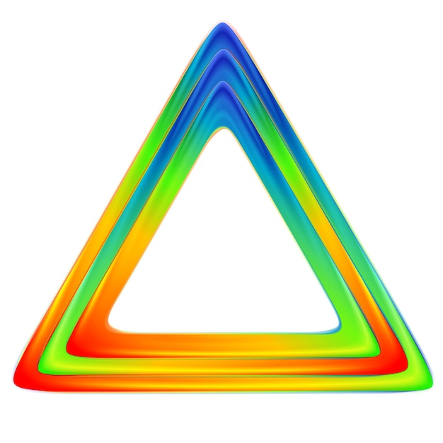 Bright triangle logo. Rainbow colors. Vector design