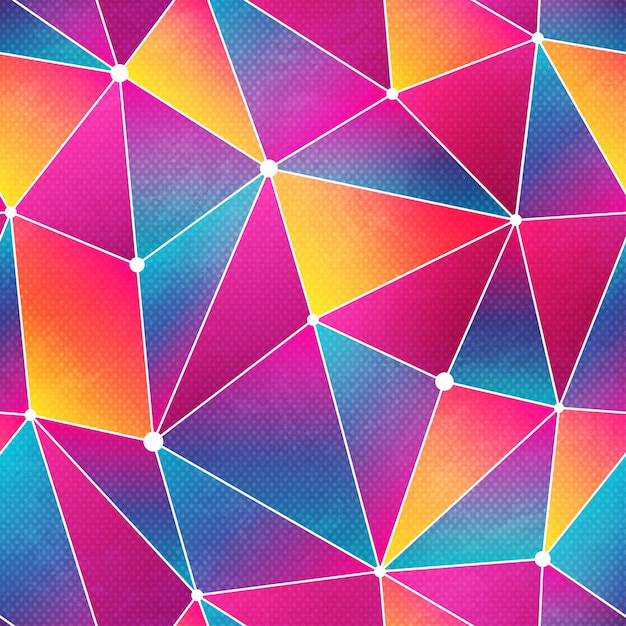 グランジ効果のある明るい三角形のシームレスなパターン