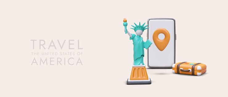 वेक्टर bright trips to america tours in new york application for choosing time and schedule of excursions booking tickets for best flights remote payment tourist map in phone tour operator support