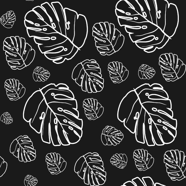 Bright tropical seamless pattern with jungle plants Exotic background with tropical leaves Vector