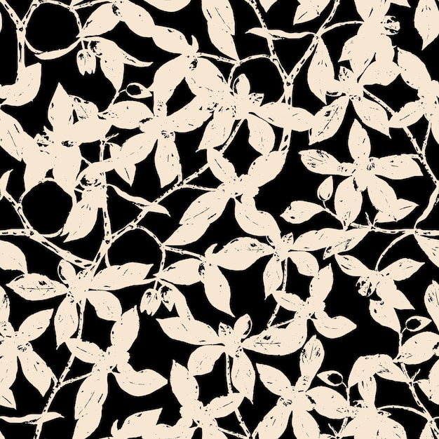 Bright Twigs. Decorative seamless pattern. Repeating tile background. Tileable wallpaper print.