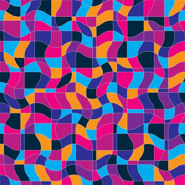 Vector bright vector endless pattern created with thin undulate stripes, seamless netting composition. continuous interlace texture can be used as website background and as wrapping paper.