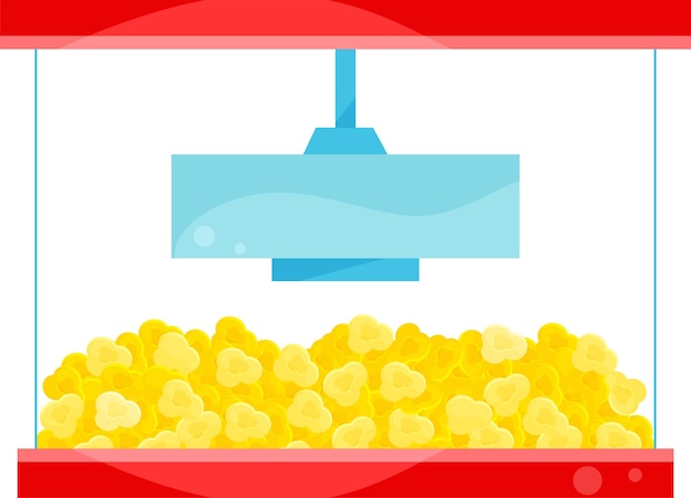 Brillante illustrazione vettoriale di una macchina per popcorn cibo di strada spuntino creatore di popcorn