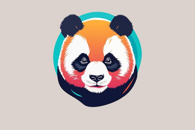 Vettore vettore luminoso logo faccia orso panda bestia logo segno simbolo