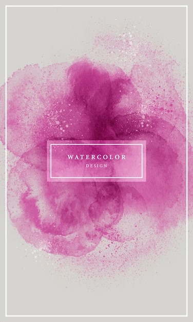 Bright vector watercolor illustration with pink splashes