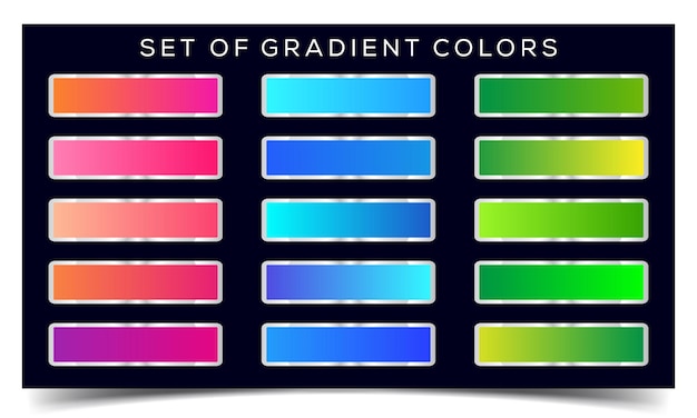 Bright vibrant set of gradients background, soft and vibrant smooth colors