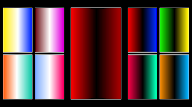 Bright vibrant set of gradients background