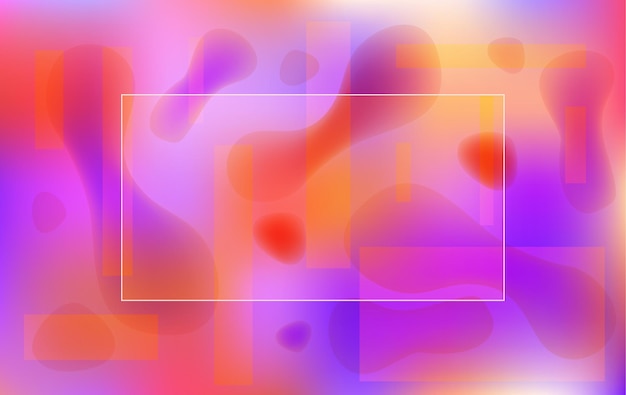 Вектор Яркий фиолетовый и оранжевый яркий фон с абстрактными формами. современные жидкие обои теплых тонов