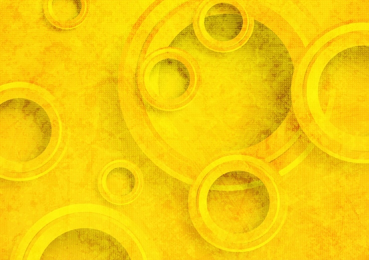 Vector bright yellow abstract grunge background with circles