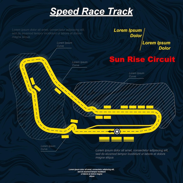 Bright yellow colour race track