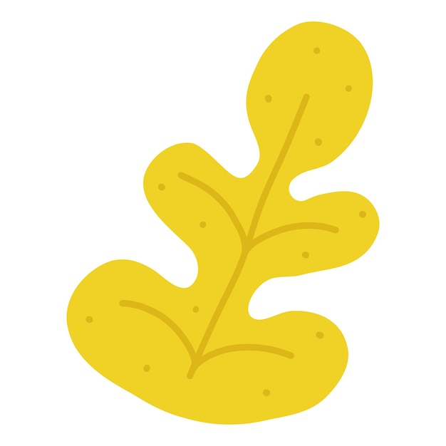 Vector bright yellow leaf on a white background isolated spring grass to create a spring design