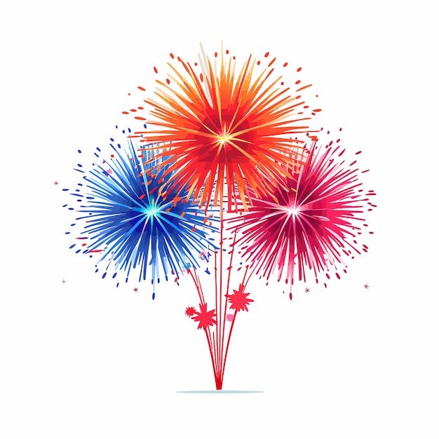 Vector brightly_colorful_fireworks