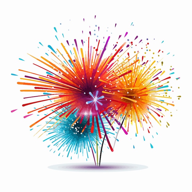 Vector brightly_colorful_fireworks