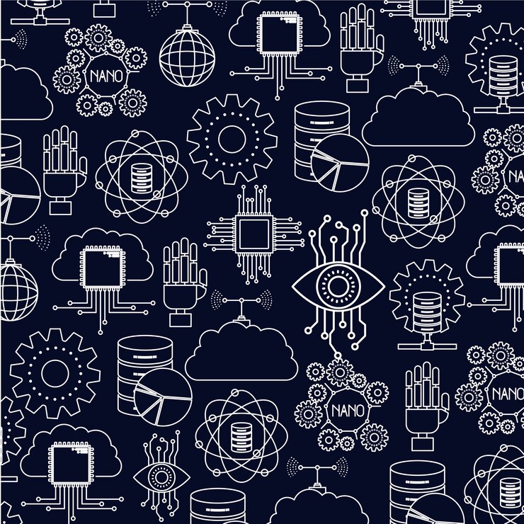 Vector brightness of silhouette set future tech