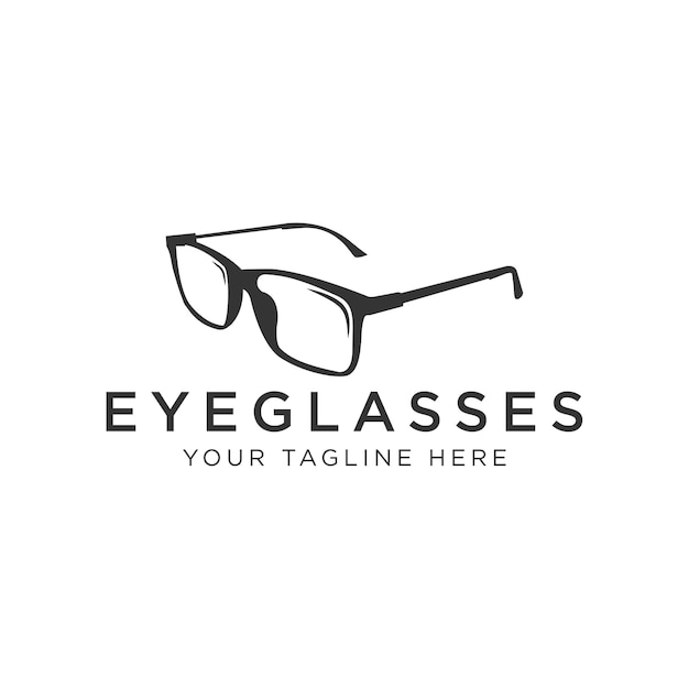 Brillenlogo-ontwerp - modern, eenvoudig en schoon oogglas met logo