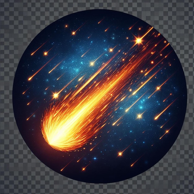 brilliant flaming meteor