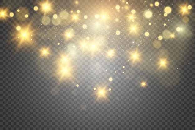 Brilliant gold dust vector shine Glittering shiny ornaments for background Vector illustration