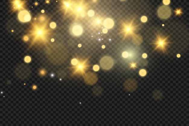 Brilliant gold dust vector shine. Glittering shiny ornaments for background. Vector illustration.