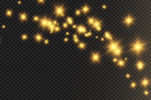 Brilliant gold dust vector shine. Glittering shiny ornaments for background. Vector illustration.