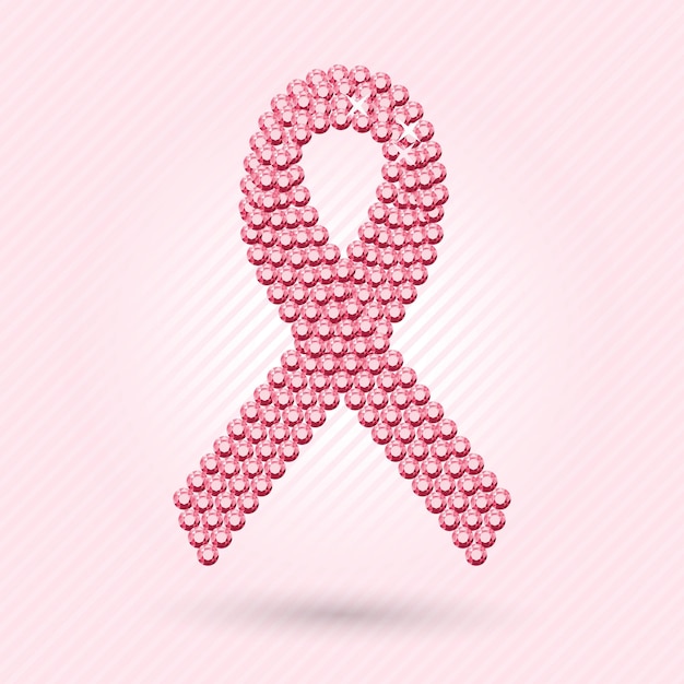 ベクトル ピンクの背景に乳がんの鮮やかなリボンベクトル図は、デザインposに使用できます