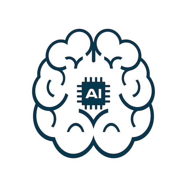 Brin of Artificial Intelligence 아이콘 Ai 개념 인공에 사용되는 AI 아이콘 벡터 디자인