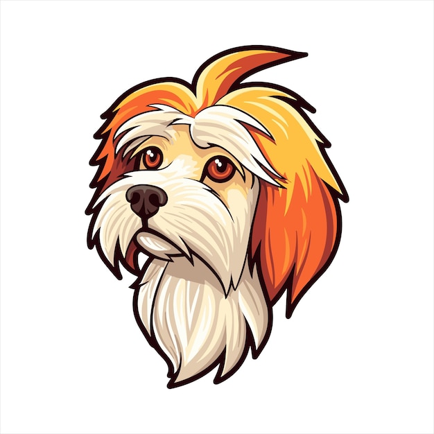 Briquet Griffon Vendeen Dog Breed Cartoon Kawaii Character Animal Pet Isolated Sticker Illustration