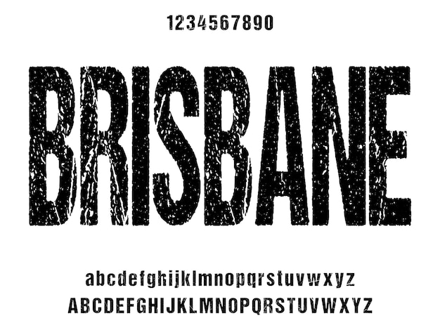 Vettore vettore di caratteri di visualizzazione condensato brisbane con alternativi e ligature