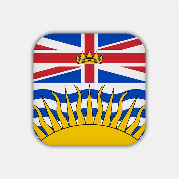 British Columbia flag province of Canada Vector illustration