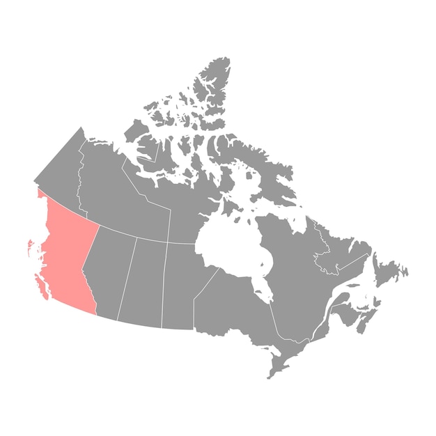 Вектор Векторная иллюстрация провинции британская колумбия в канаде