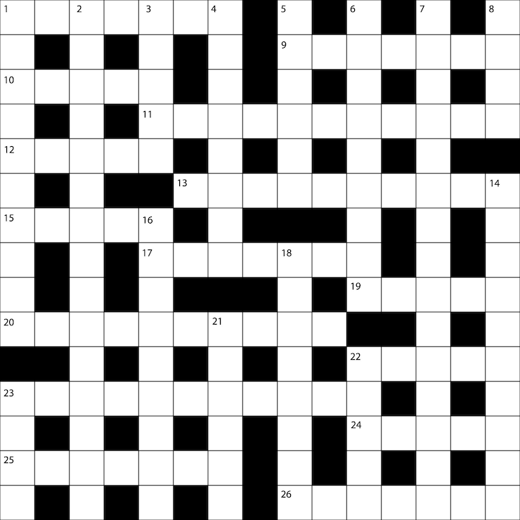 Vector british crossword grid vector illustration