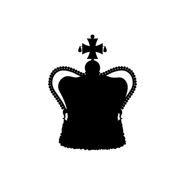 영국 왕관 벡터 검은 실루엣 세인트 에드워즈 크라운 흰색 배경에 고립 영국 영국 및 영연방의 상징