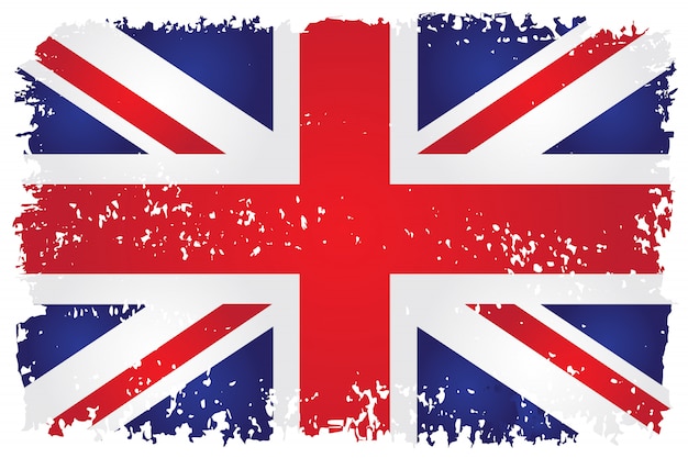 ベクトル グランジスタイルのイギリスの旗